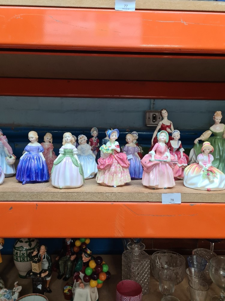 A quantity of Royal Doulton lady figures to include Janet HN1537 and Lavinia HN1955, 21 in total