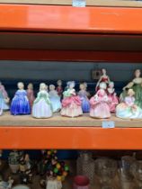 A quantity of Royal Doulton lady figures to include Janet HN1537 and Lavinia HN1955, 21 in total