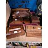 Mixed wooden boxes and sundry