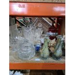 Mixed glassware clear and coloured and other sundry items