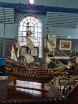 A modern model of 17th Century galleon (Wasa)