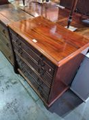 An antique mahogany chest having 4 graduated drawers with brush slide, 71cm