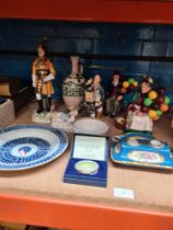 A mixed lot to include Doulton figures, a Michael Sutty military figure titled Skinners Horse and su