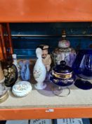 A mixed lot to include a miner's lamp, glassware and sundry