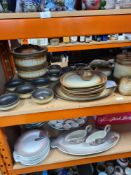 A quantity of Old Forge Pottery from Rowlands Castle to include dinnerware and a bread bin