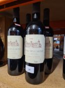 Four bottles of Chateau Beaumont Haut-Medoc, 1998