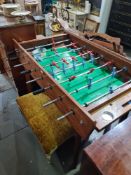 A Football Table game with mahogany surround and square legs, probably 1970s/80s, 150cm