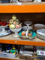 A selection of various china, and selection of marble eggs