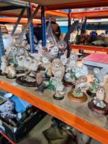 A large selection of Owl figures by various manufacturers including Country Artists