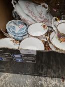 A selection of china including Royal Albert Country Roses