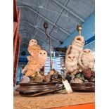 A quantity of Country Artists figures of Barn Owls and one other Barn Owl table lamp (7)