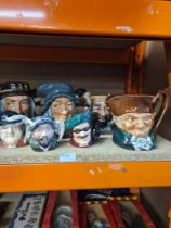 Selection of character jugs by Royal Doulton mostly including Rip van Winkle, Dick Turpin, etc