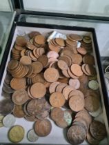 Mixed coinage mainly pre-decimal copper and a few sundry notes