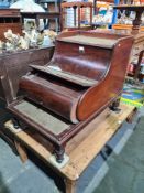 A 19th Century mahogany step Commode on turned legs overall length 89cm