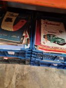 Four small trays of motoring related catalogues and similar to include Autocar 1950s examples