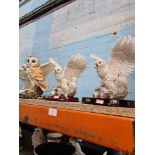 4 Resin figures of Owls and Chicks