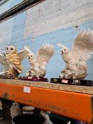 4 Resin figures of Owls and Chicks
