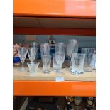 A small quantity of 19th Century and later glasses including some etched examples and a small glass