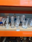 A small quantity of 19th Century and later glasses including some etched examples and a small glass