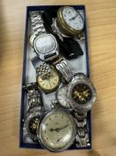 Tray of vintage and modern wristwatches to incl. Sekonda, Accurist, Philip Persio, Smiths pocket wat