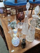 A basket of various Victorian and later inkwells