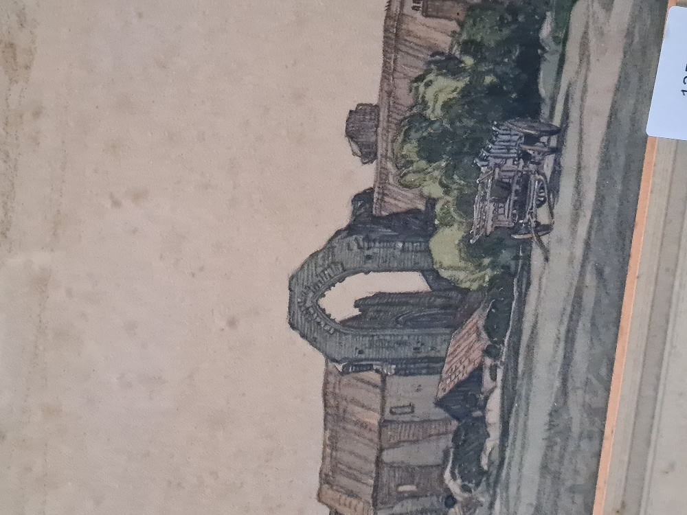 Leonard Squirrell (1866 - 1947) watercolour, farm buildings and ruin, signed and dated 1933, 45.5 x - Image 3 of 3