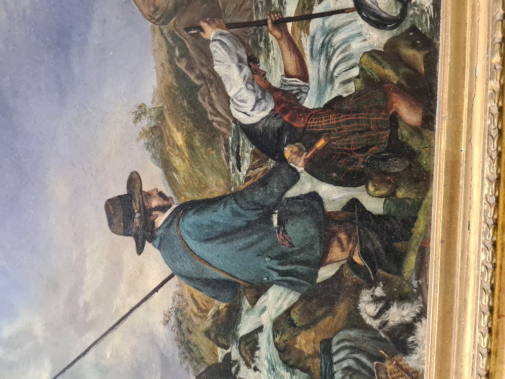 English school, late 19th century of Salmon fishing in the Highlands, unsigned, 45 x 28.5cm - Image 2 of 2