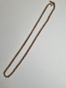 9ct tri coloured gold ropetwist necklace, 40cm, marked 375, 4.3g
