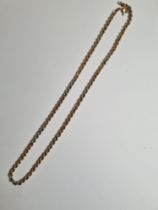 9ct tri coloured gold ropetwist necklace, 40cm, marked 375, 4.3g