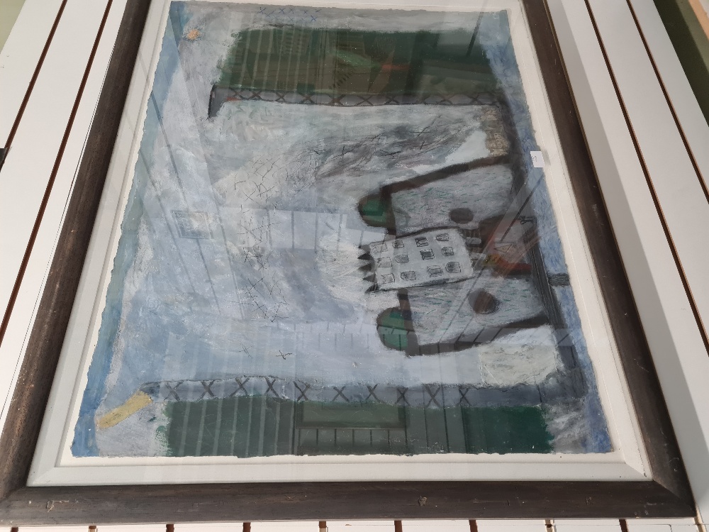 Carol Anne Sutherland, Leaving Castle, mixed media on paper, signed and dated 1991, 95.5 x 73.5cm - Image 2 of 3