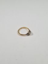 18ct yellow gold solitaire diamond ring with round brilliant cut diamond in 8 claw mount, approx 0.4