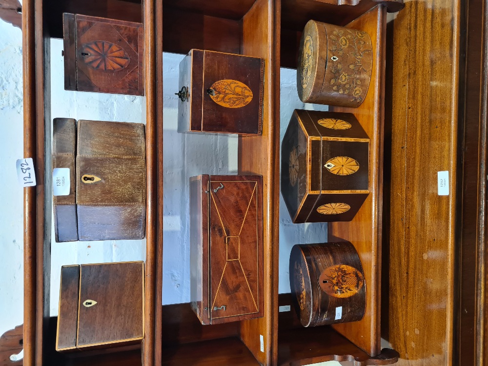 8 various tea caddies and boxes, mostly all inlaid some Tunbridge wear in style - Image 6 of 10