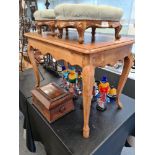 A French Walnut oblong coffee table on cabriole legs