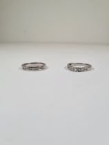 Bridal set; A pretty Platinum and diamond bridal set comprising a diamond trilogy ring set 3 small d