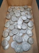 A tray of GB part silver half Crowns 1920 - 1946, approx 1.8Kg in total