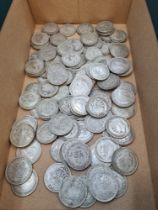 A tray of GB part silver half Crowns 1920 - 1946, approx 1.8Kg in total