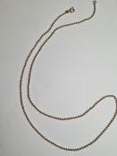 9ct yellow gold bead design necklace, 55cm, marked 9K, 5.86g