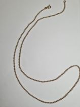 9ct yellow gold bead design necklace, 55cm, marked 9K, 5.86g