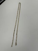 9ct yellow gold figaro design neck chain, marked 375, 55cm 12.8g