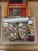 Tray of costume jewellery and box similar