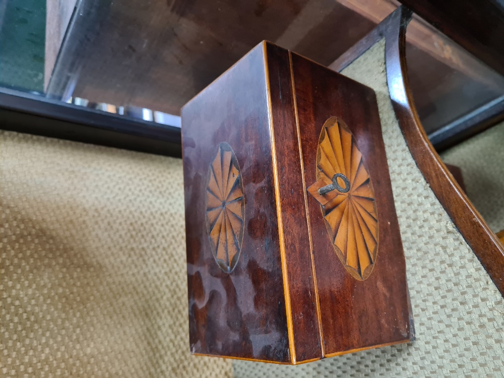 A selection of various tea caddies some with inlaid design - Image 8 of 12