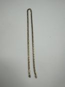 9ct yellow gold figaro design neck chain, marked 375, 47cm 14.7g