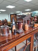A quantity of antique treen vessels, vases and similar (15)