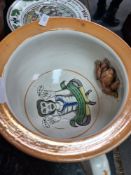 A 19th century lustre Chamber pot, with internal frog
