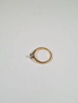 18ct yellow gold Solitaire mixed cut diamond ring, evidence of Fracture filling, approx 0.25 carat,