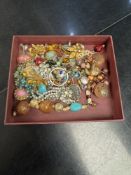 Tray of mixed costume jewellery incl. silver and CZ hoops etc