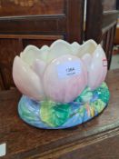 A Clarice Cliff oval Lotus flower bowl