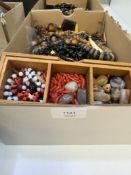 box of mostly bead necklaces to incl, jet examples