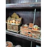 Two scratch built brass and copper models, one being a Welsh dresser and the other an Aga