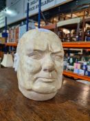 A plaster head of Sir Winston Churchill